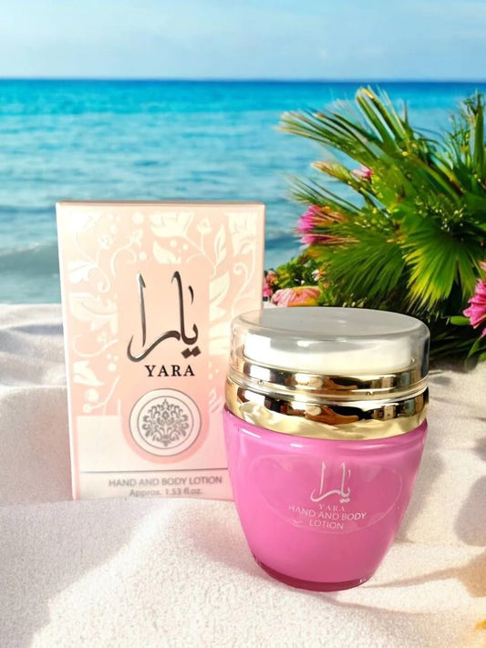 Loción para manos y cuerpo YARA 45 ml (1,53 oz) de Ard Al Zaafaran | Ultrahidratante, nutre la piel, repone la piel seca, fragancia dulce.