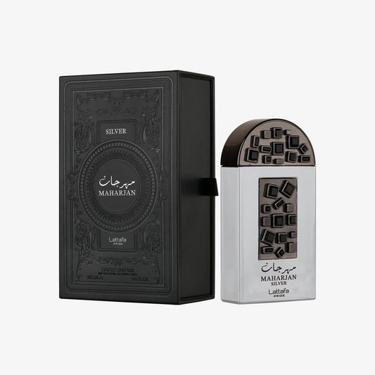 Lattafa Perfumes Maharjan Silver Eau de Parfum Spray, 3.4 onzas (Unisex)